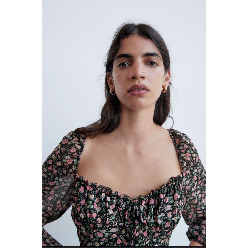 Zara midi floral print dress - Picture 4 of 5